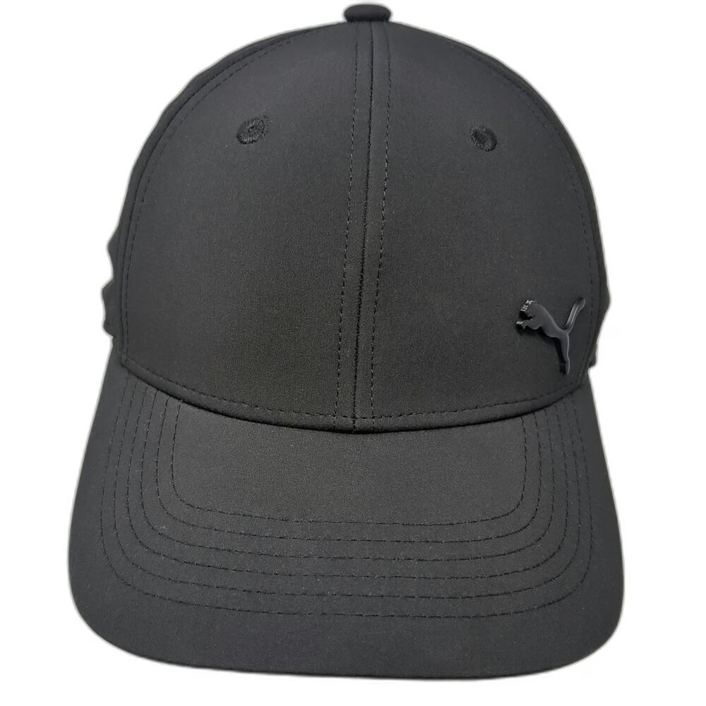 Puma Baseball Cap Black One Size Stretch Fit Performance Raised Logo Sport hat